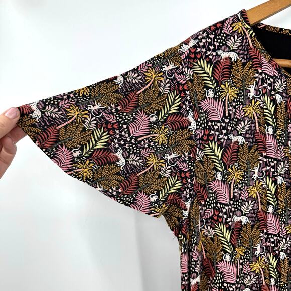 NEW LOFT Paradise Lost Dress M Jungle Animal Print Cinch Waist Twee Teacher Jess - Picture 5 of 10